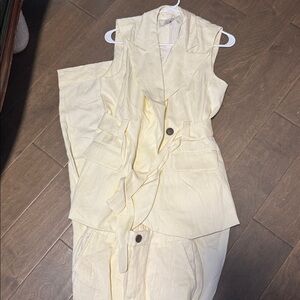 Women's Tie-Front Long Line Vest & Pants Set XS/0